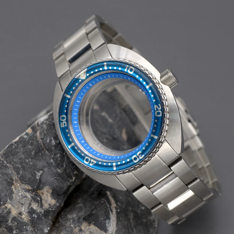 

New Dive Men's Watch Case Design 6105 6309 Turtle Abalone Watch Case With 316L Stainless Steel Bracelet Sapphire Crystal 200m