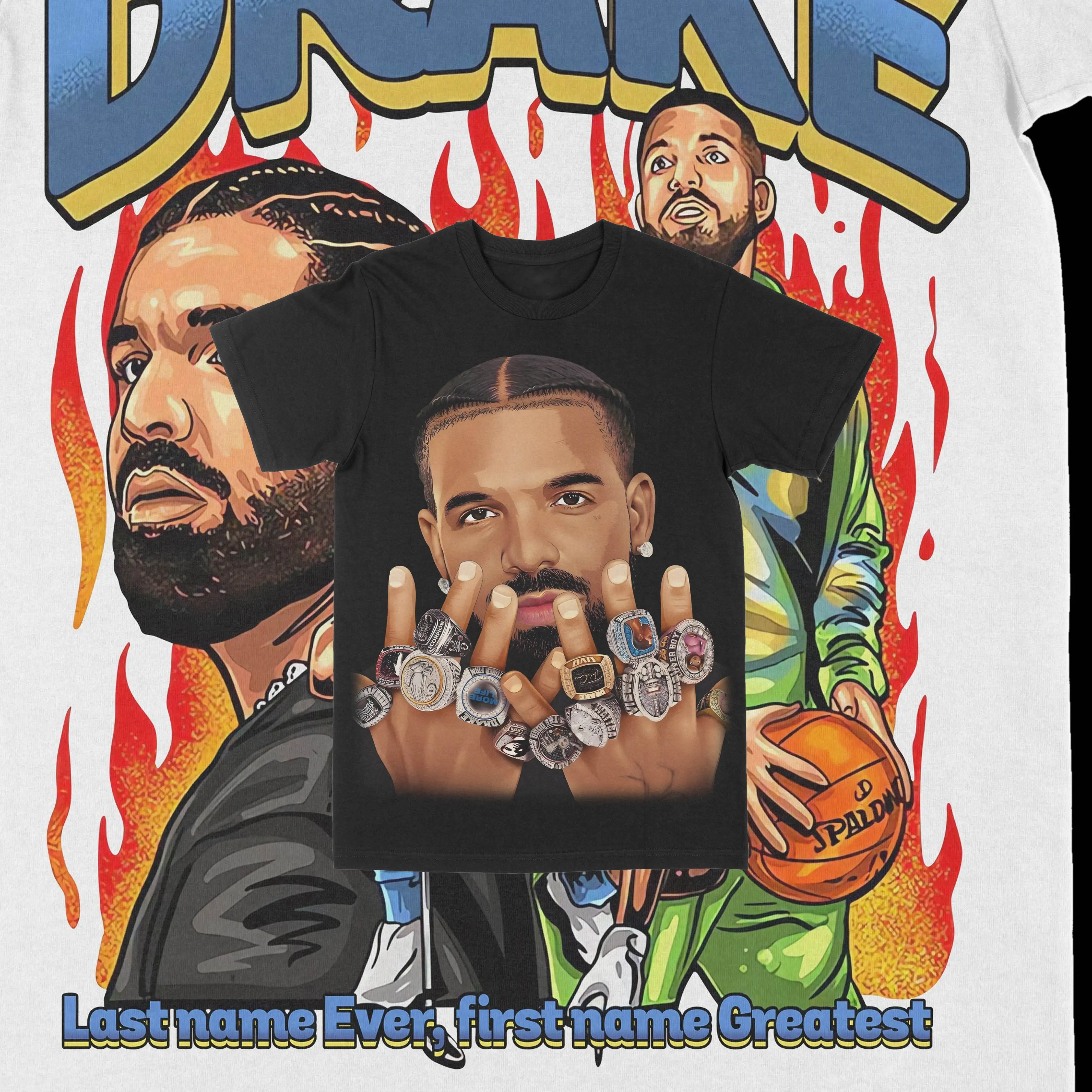 

Rapper Drake for All The Dogs Pattern T-shirt Women's Hip Hop Fashion T-shirt Casual T-shirt Street Clothing