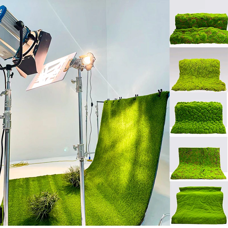 1x1m Professional Photography Lawn Background Simulated Moss Carpet Photography Props Decorative for Still Life studio shoot