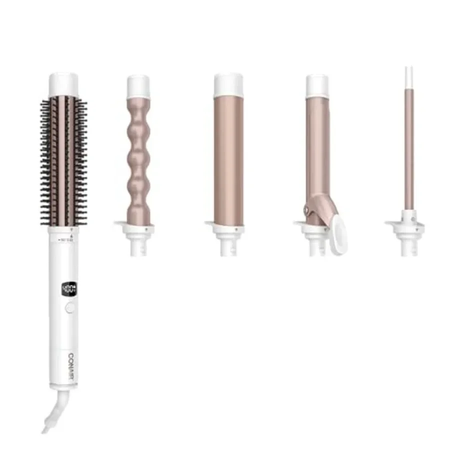 

5-in-1 Double Ceramic Hair Styler Set with Multi-Attachment for Curls Waves and Blowouts Ceramic Technology Prevents Hot Spots
