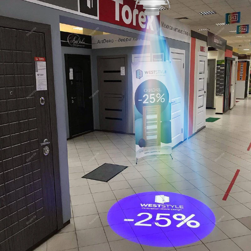 HD LED Embedded Logo Projector Lamp for Storefront Cafe Restaurant - Easy Recessed Installation Projection Lighting