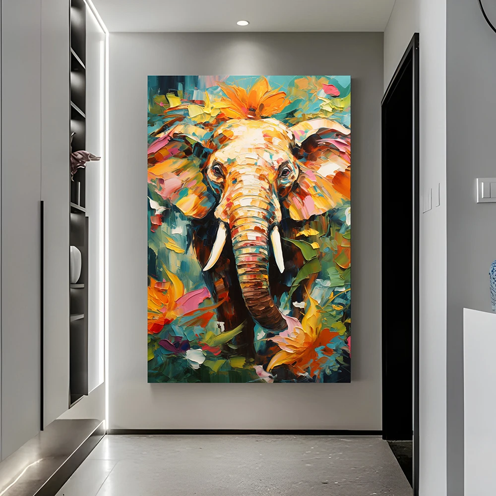 

Street Graffiti Elephant Canvas Painting Abstract Animal Watercolor Poster Print Cartoon Cute Wall Art Living Room Home Decor