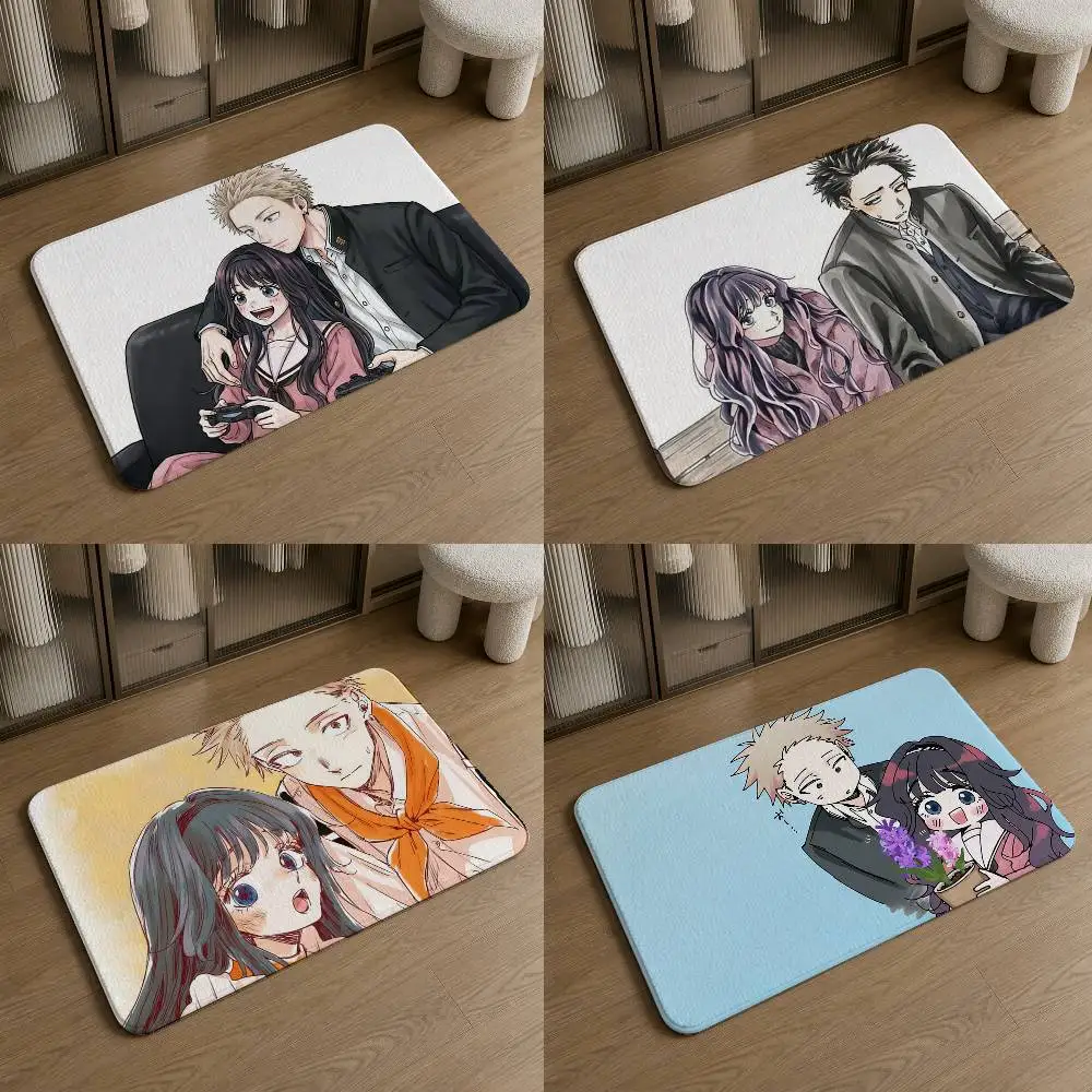 Kaoru Hana wa Rin to Saku Pattern Soft Washable Non-Slip Doormat for Indoor and Outdoor Home Decor