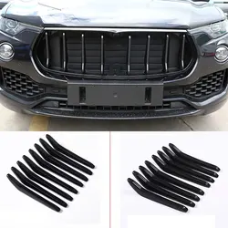 For 2016-2021 Maserati Levante ABS carbon fiber car styling front grille trim strip car exterior trim accessories 8-piece set