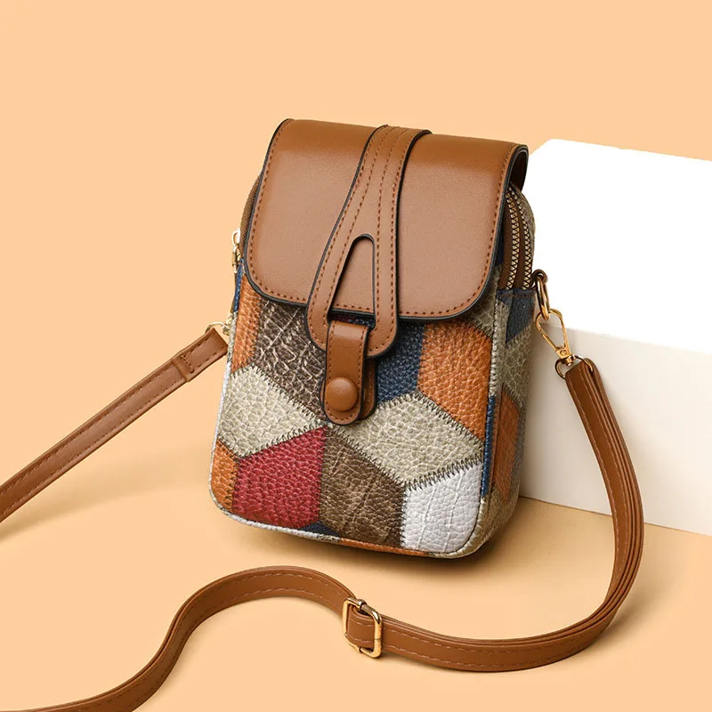 

Fashion Single Shoulder Crossbody Women's Bag Multi-Layer Retro Irregular Texture Single Shoulder Crossbody Bag Large Capacity