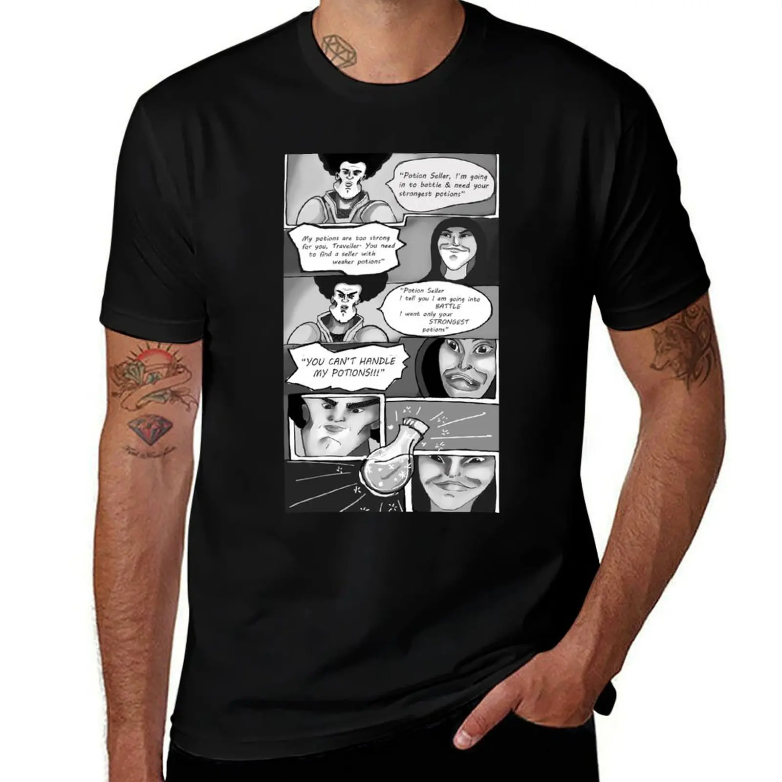 Potion Seller T-Shirt Minimalist Plain Crew Neck T-Shirt