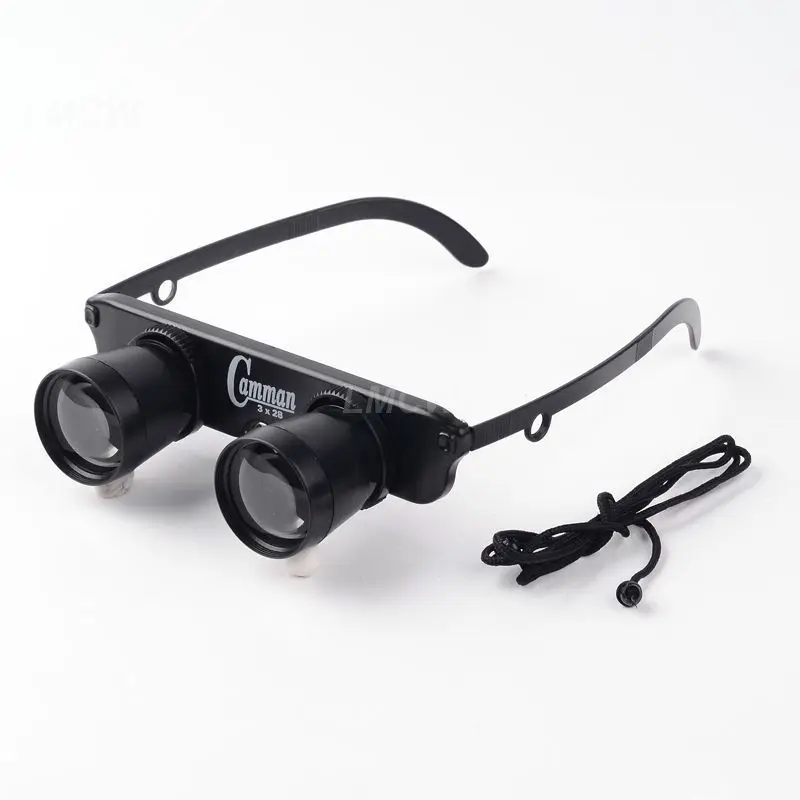 Double Eye Glasses Style Multi-function Foldable Compact Binoculars For Fishing 3x28 Fishing Enhanced Visual Experience 2022