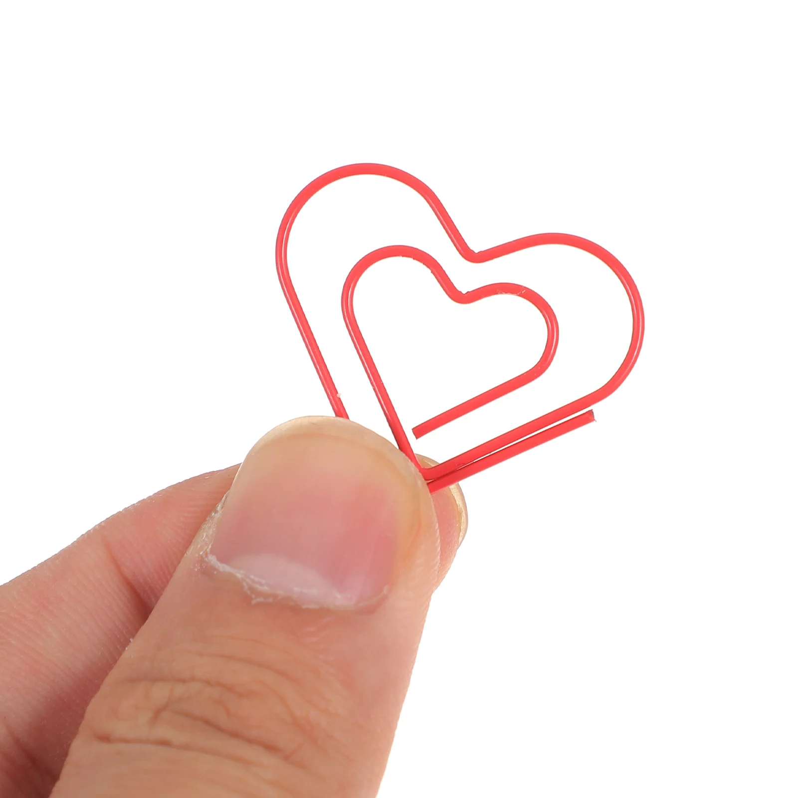 

20pcs Metal Heart Shaped Paper Clips Premium Electroplated Strong Clipping Force Bookmark Note Sign Clip For Home Office School