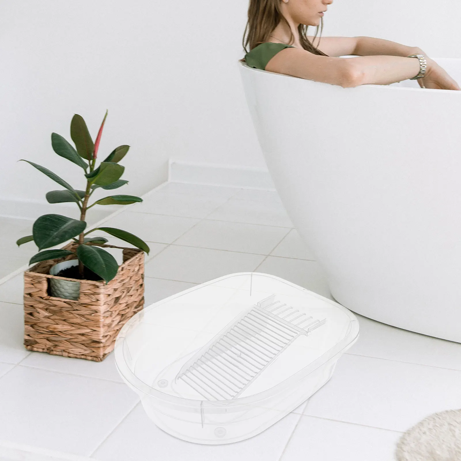 

Household Washboard Basin Durable PP Clothes Washing Basin Hand Wash Clothes Portable Laundry Washboard for Home Dormitory