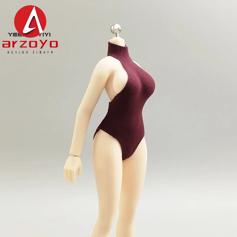 Strój kąpielowy jednoczęściowy z odkrytymi piersiami w skali 1/12, z wysokim dekoltem i odkrytymi plecami, pasujący do 6-calowych lalek BJD, figurki żołnierki.
