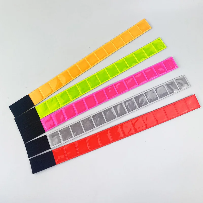 Muñequera reflectante de seguridad, banda para el brazo, banda para la pierna, para ciclismo, correr, caminar de noche, 2 piezas, 38cm