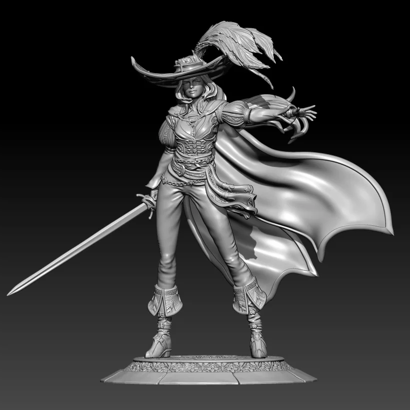 

1/24 75mm 1/18 100mm Resin Model Female Swordsman Figure Unpainted No Color RW-916