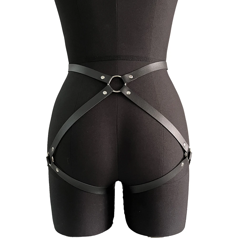 Sexy Garter Belt Bondage Leg Harness Woman Leather Lingerie Stockings Strap Thigh Garters BDSM Fetish Clothing Goth Accessories