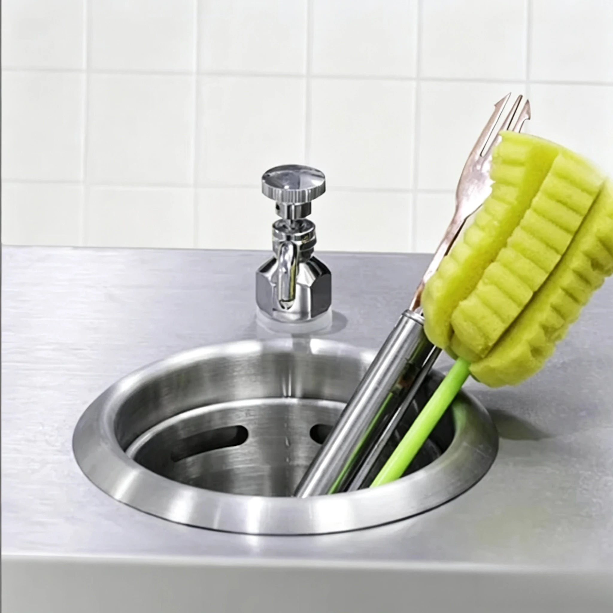 Stainless Steel Long Spout Bar Counter Faucet Commercial Continuous Flow Tap For Coffee Milk Tea Shop Sink Cup Washing