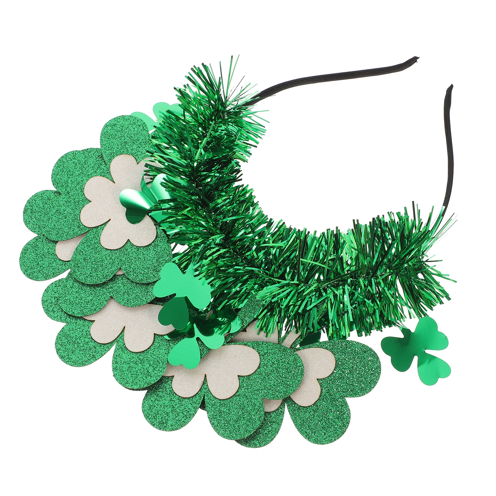 

Green Shamrock Headband Women Double Layer Clover Boppers St Patricks Day Decorations Holiday Headdress Props Irish Style