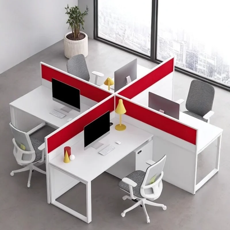 #Two-Person Face-to-Face Staff Desk Chair Set T-Shaped Partition Cubicle F-Shaped Booth Simplicity Design Disassembly Office