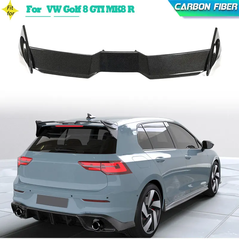 

Carbon Fiber Car Rear Roof Spoiler Wings for VW Golf 8 GTI MK8 R Hatchback 2021 2022 No for US 8R Rear Spoiler Roof Wing Lip