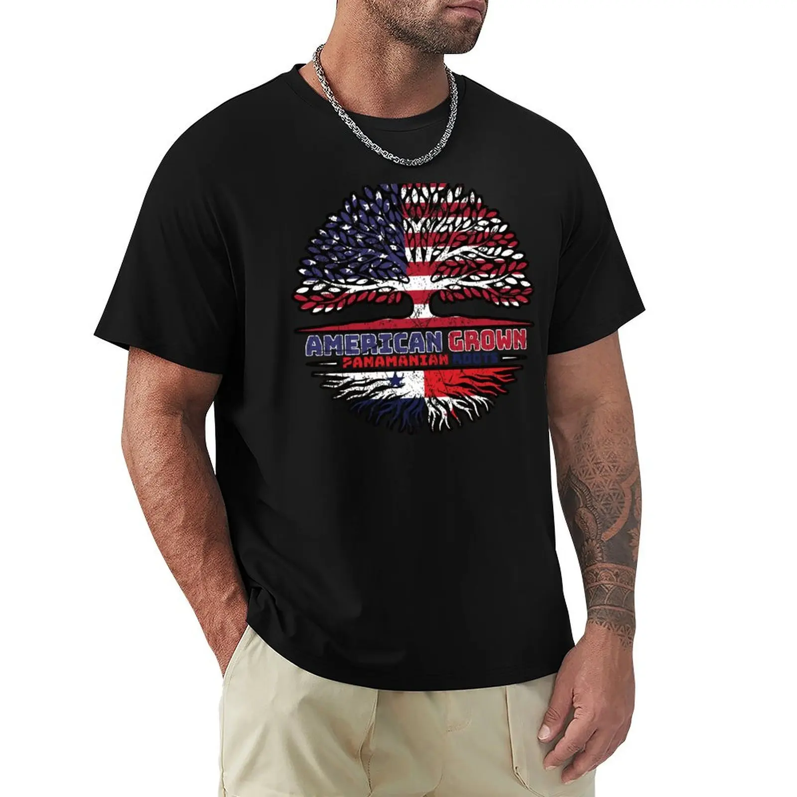 

Panamanian Panama US American USA United States Tree Roots Flag T-Shirt Urban Style Print T-Shirt