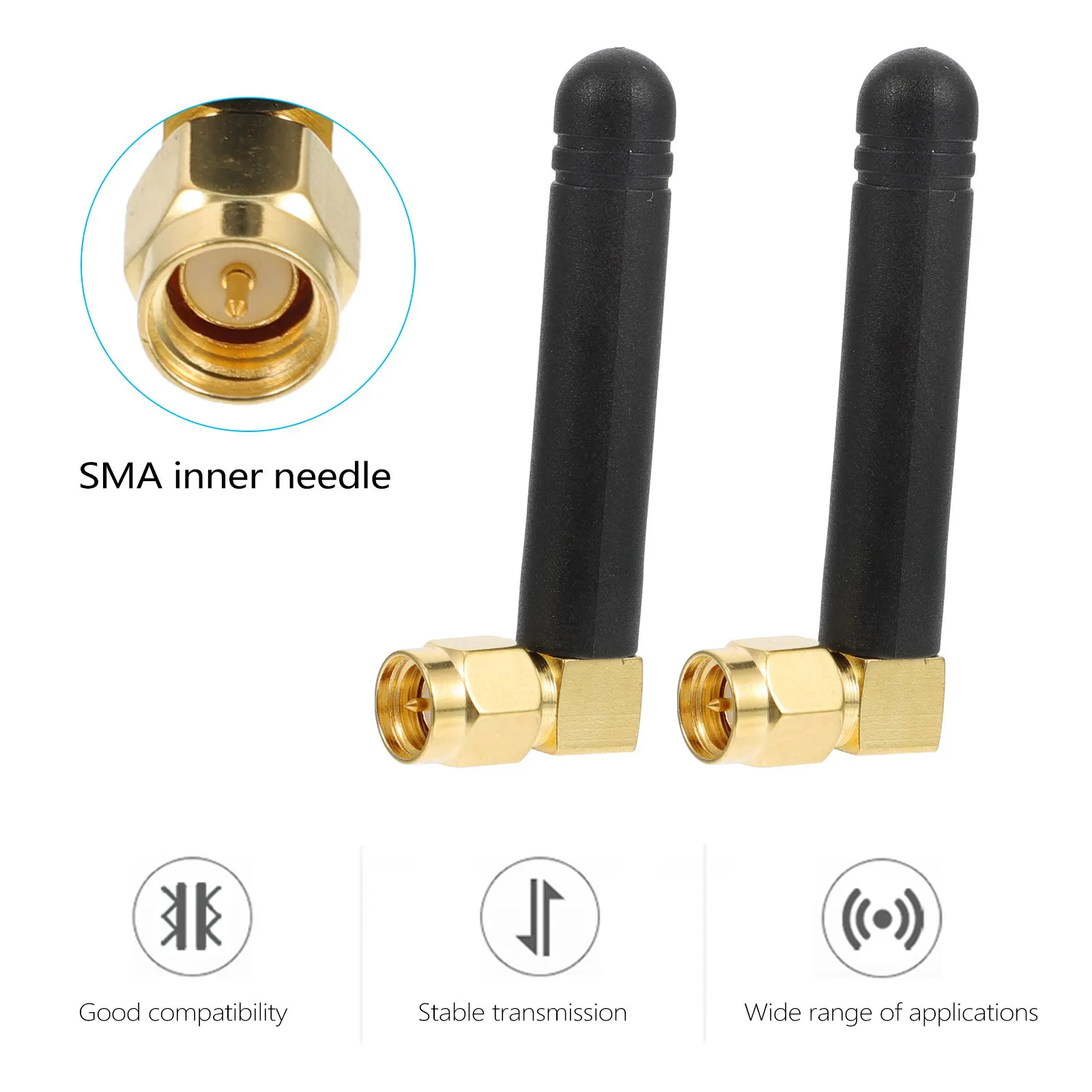 2Pcs High Gain Signal Booster Antenna 2.4g Sma Male Connector Right Angle Replacement for Wireless Receiver Transmitter view 4