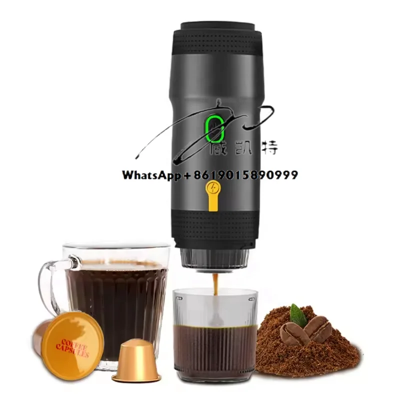 

Self Heating Portable Espresso Coffee Machine Single Cup Outdoor Mini Hand Pressure 20Bar Capsules Espresso Coffee Makers