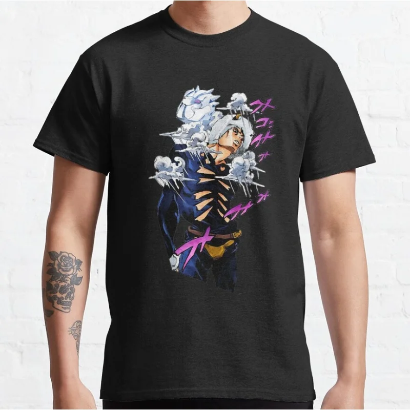 0216 JoJo's Bizarre Adventure Anime Gift t shirt Manga Weather Report 100% cotton Graphic Clothes Y2K clothing All size Tops