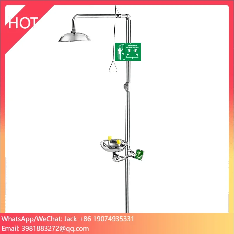 China High Quality Stainless Steel Safety Emergency Shower Eye Wash Combination Eyewash Station