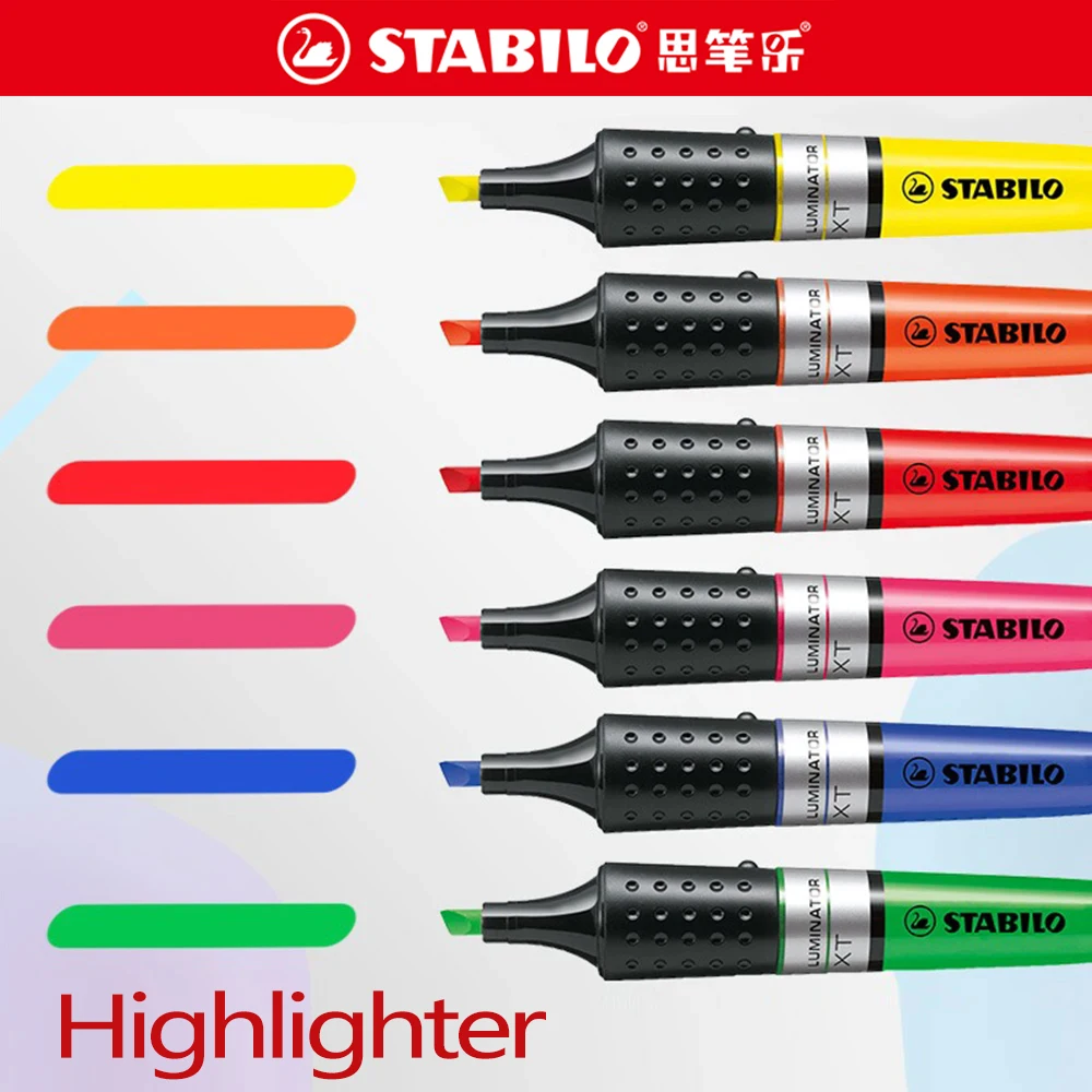 

1 шт. маркер-хайлайтер Stabilo большой емкости для студентов, для выделения ключевых моментов, канцелярские товары Kawaii для школы