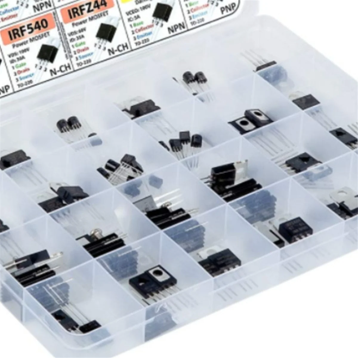 SOT-23 Electronic Components, Transistors, BJTs, MOSFETs, Diodes, Schottky, Switches, 24 Types