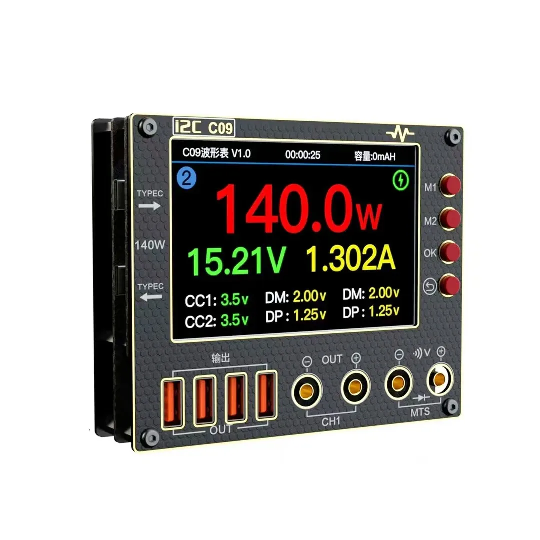 فريد I2C C09 الموجي الحالي متر 0.001 فولت/A LCD الدقة المتعدد للهاتف المحمول الجهد شحن سريع إصلاح قناة مزدوجة #2