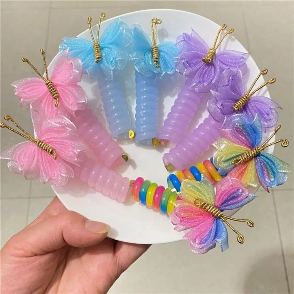 

Durable High Elasticity Telephone Wire Hair Loop Spiral Coil Hair Accessories Head Bands Sweet Colorful Hair Ring Girls