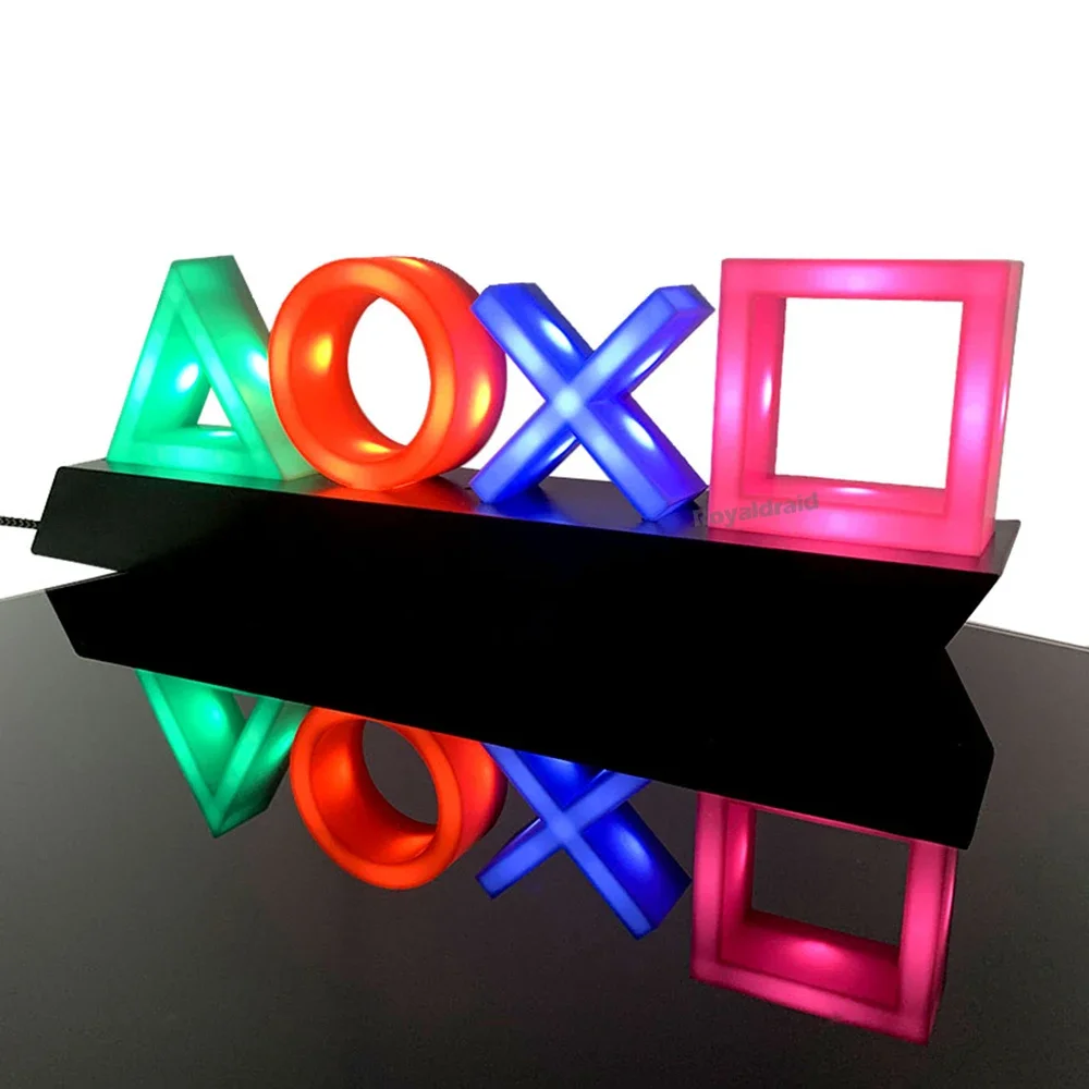 New Game Icon Light for PS4/PS5 Voice Control Decorative Lamp for Playstation Player Commercial Colorful Lighting Game Led