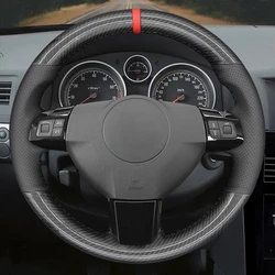DIY Black Carbon Fiber Braid Car Steering Wheel Cover For Opel Astra H Signum Vectra C Vauxhall Holden Astra Holster 2004-2009