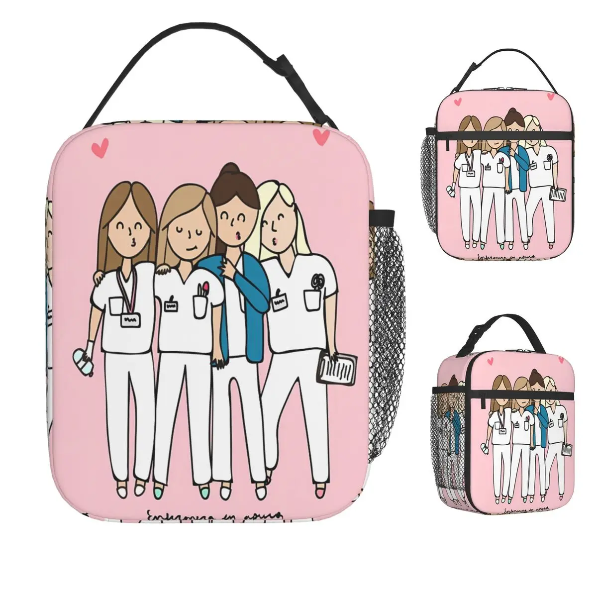 

Сумка для обеда с рисунком доктора и медсестры Enfermera En Apuros, продуктовый повседневный ланч-бокс для взрослых, школьная сумка-холодильник, дизайнерская сумка-тоут для еды