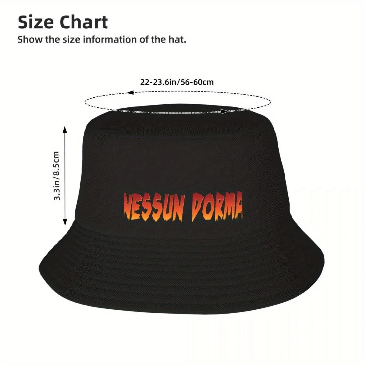 NESSUN DORMA - PUCCINI OPERA - TURANDOT - Funny Bucket Hat Hat Beach hard hat Snapback Cap For Man Women's