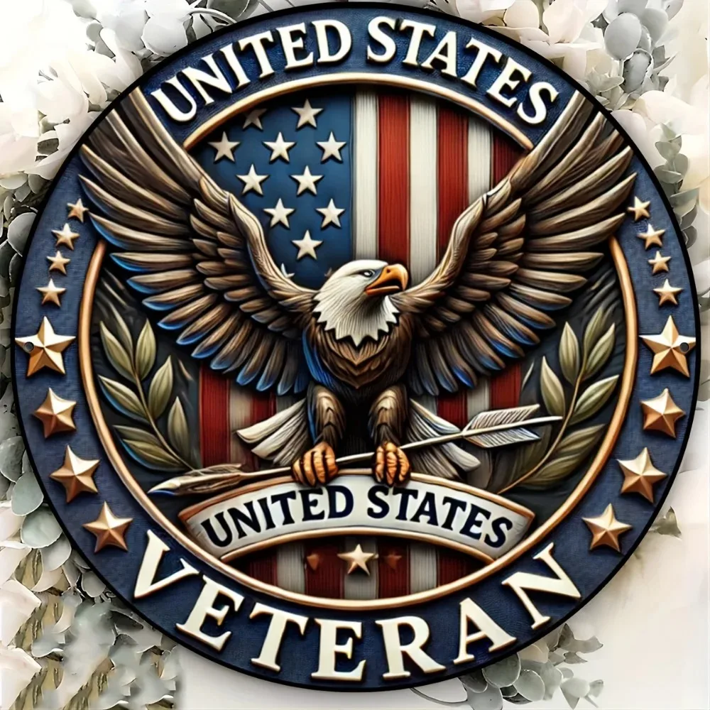 

LUXVETVINT "Veterans Sign" Premium Aluminum Art | Military Wit Decor for Clubs, Galleries & Vet Aficionados