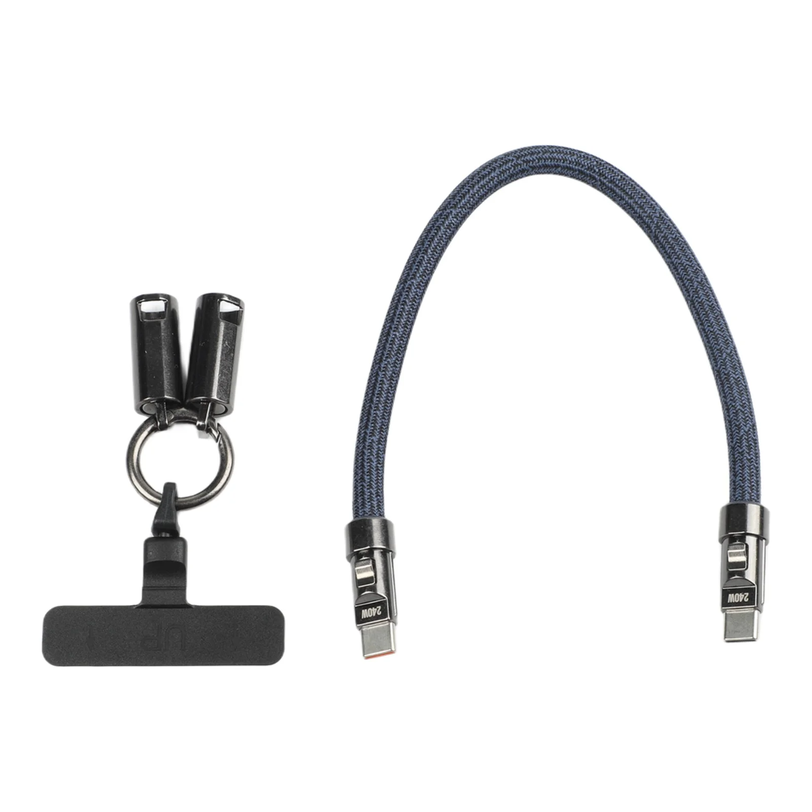 Mobile-Friendly Wrist Lanyard with Permanently Installed 240W for usb-c Cable for Charging and Data Transfer Reliability
