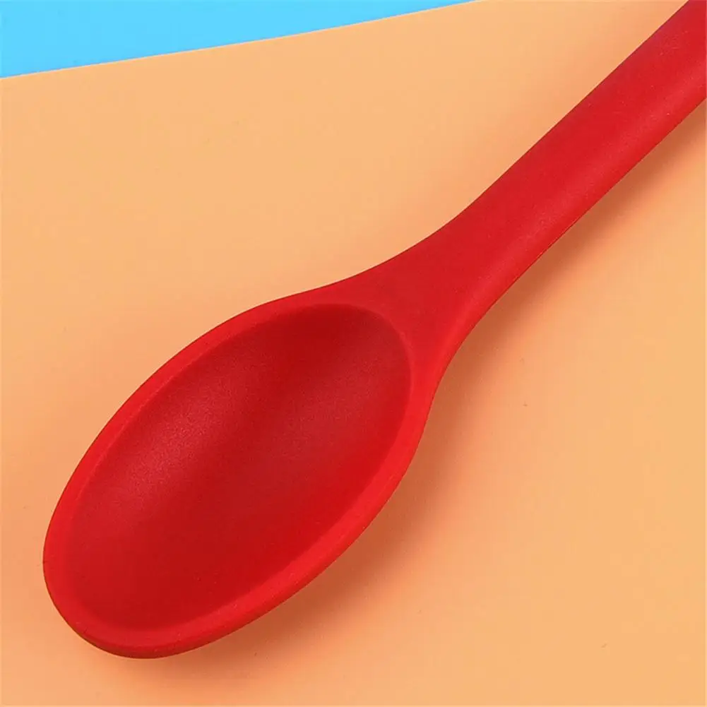 Large Long Handle Silicone Spoon Kitchen Cooking Baking Heatproof Spoon Food Stirring Grade Silicone Cooking Utensil Kitchenware