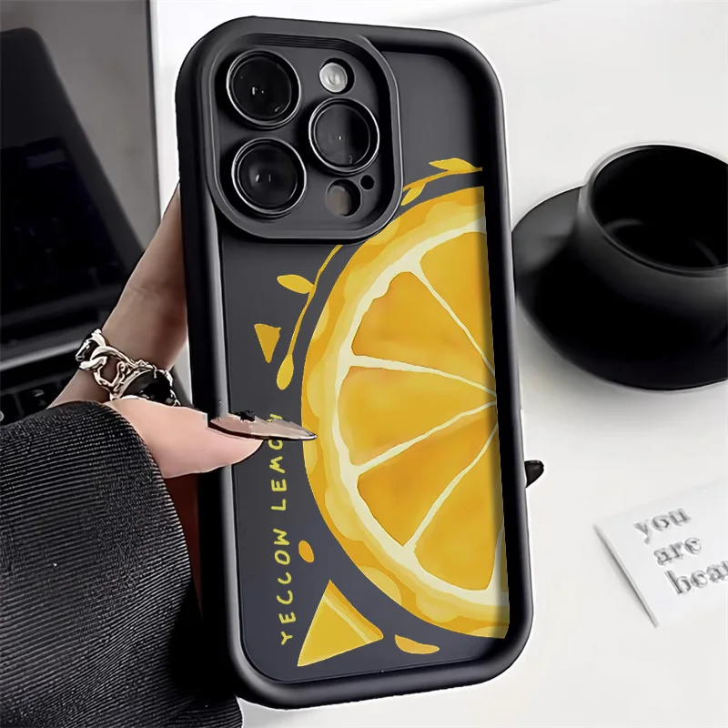 Lemon Fruit Phone Case For iPhone 16 15 14 13 12 11 Pro Max X XS Max XR 16 15 Plus 7 8 SE2 Shockproof Soft Silicone Back Cover