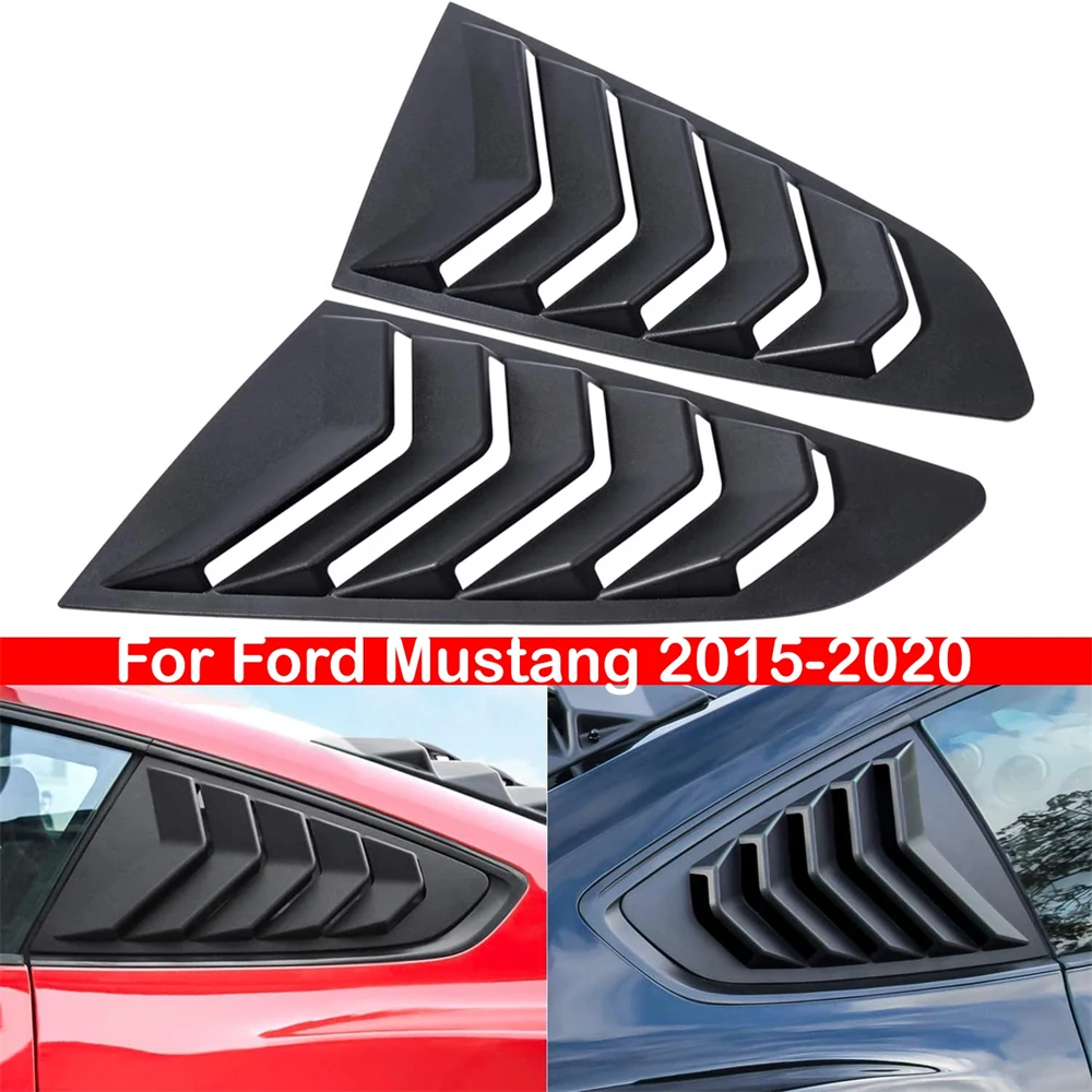 Rear Quarter Window Louvers For Ford Mustang 2015-2020 Scoops Spoiler Car Tunning Panel Side Air Vent Cover Windshield