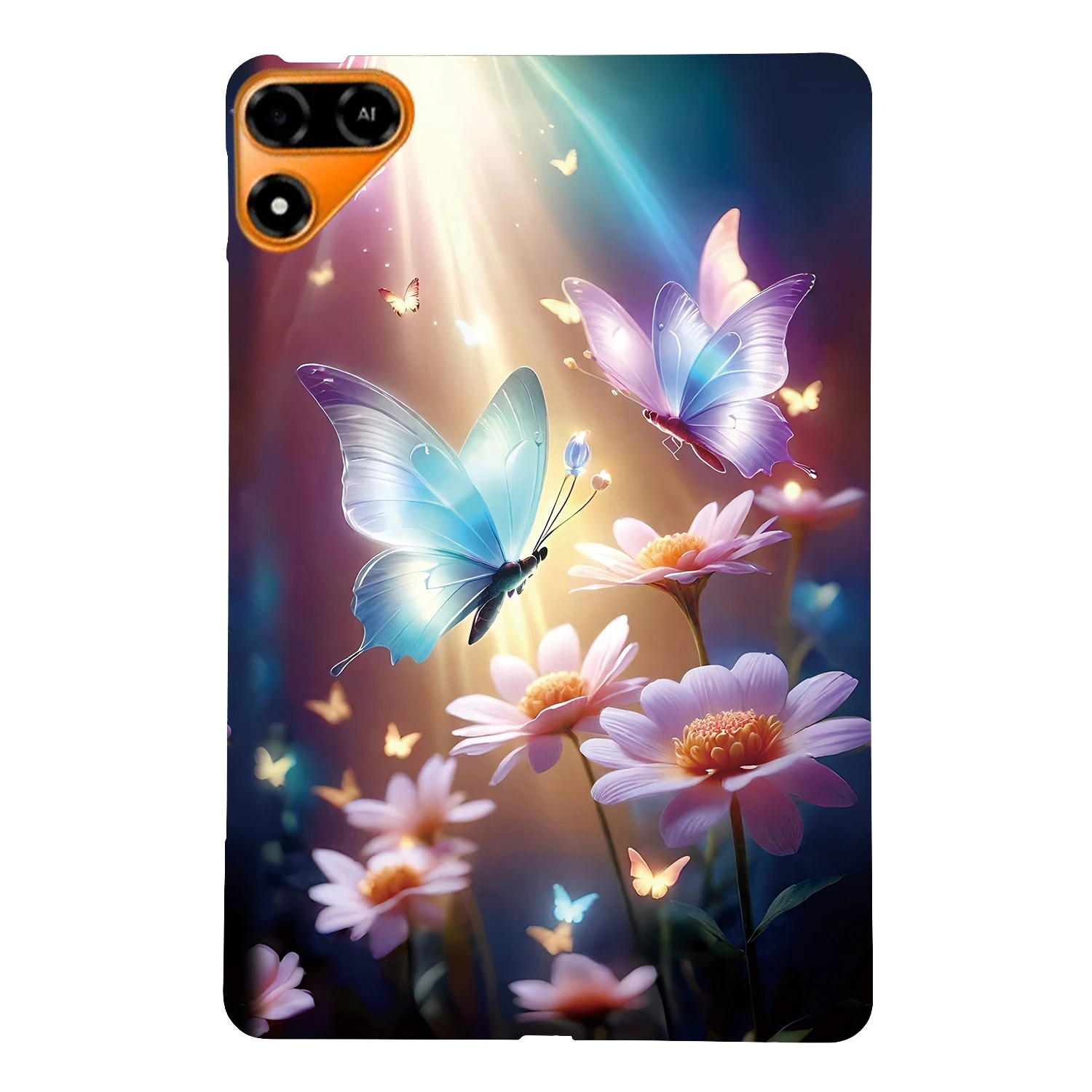 For TECNO Megapad SE2 Case Pattern Printing Slim Soft TPU Tablet Cover - Butterfly Floral