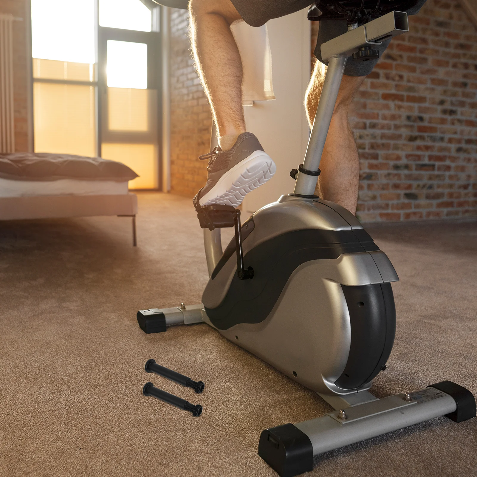 

1 Pair Pedal Axles Replacement For Elliptical Trainer Spinning Bike Steel Bolt Sturdy Pedal Spindle Fitness Machine Part