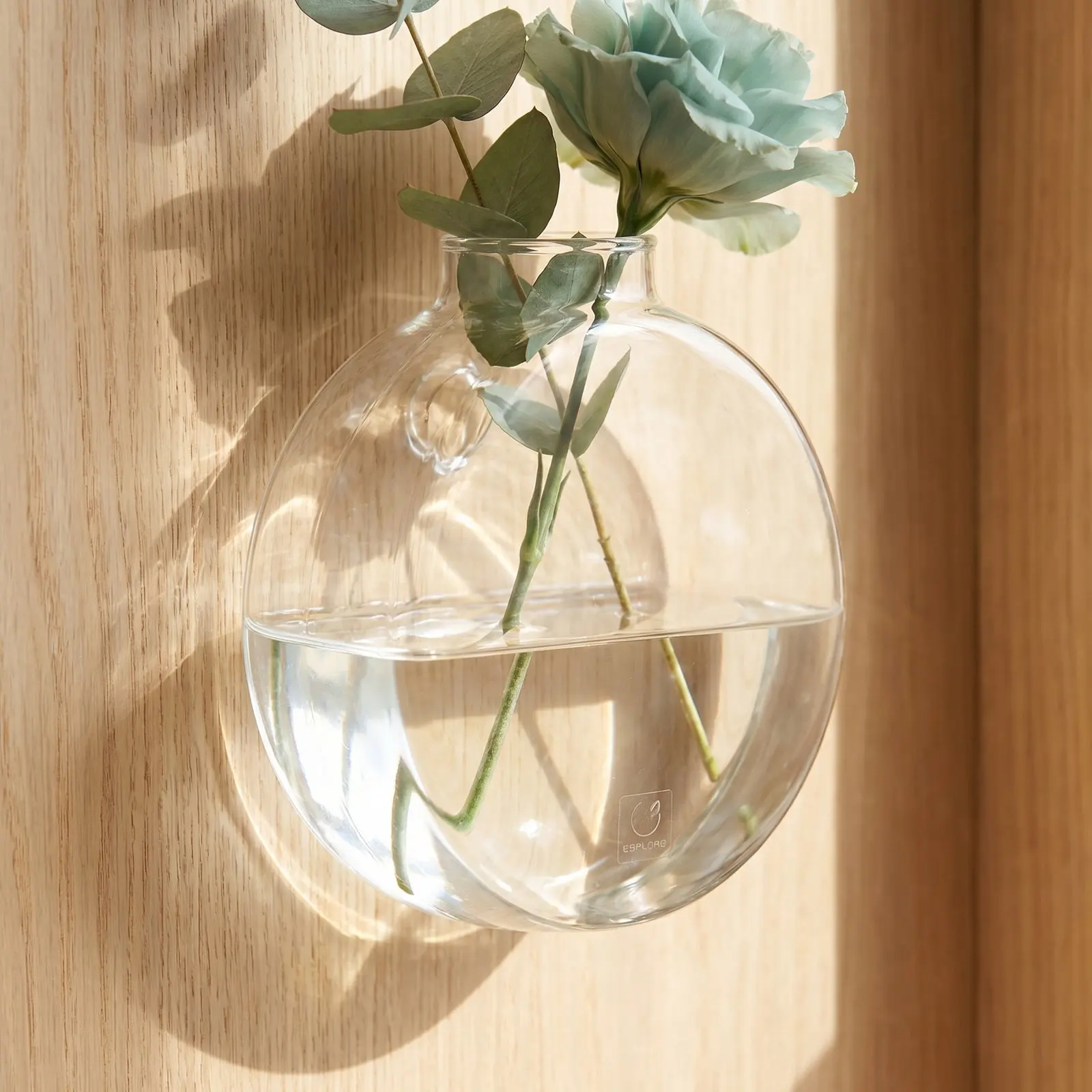 3Pcs Glass Wall Hanging Vase Set Elegant Clear Plant Propagation Station Indoor Hydroponic Flower Vase Home Office Decor