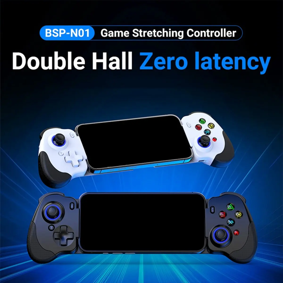 N01 Wired Stretching Controller Type C Android I15 Mobile Streaming PC Cloud Gaming with Zero Latency Joystick Black