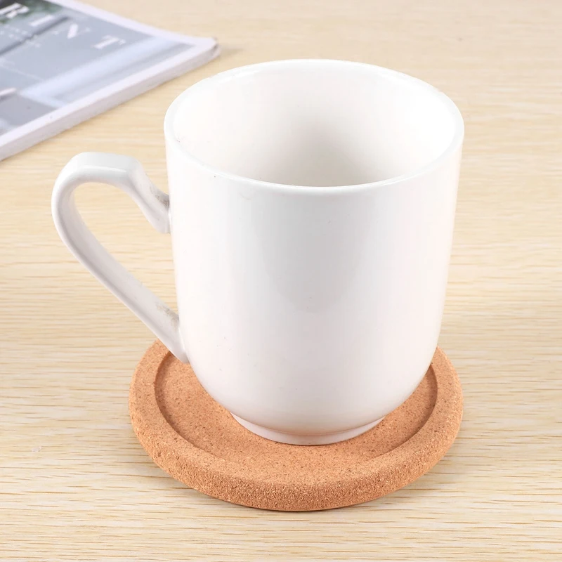 Cork Coasters With Lip For Drinks Absorbent Thick Rustic Saucer With Holder Heat & Water Resistant Best Reusable Natural Round C