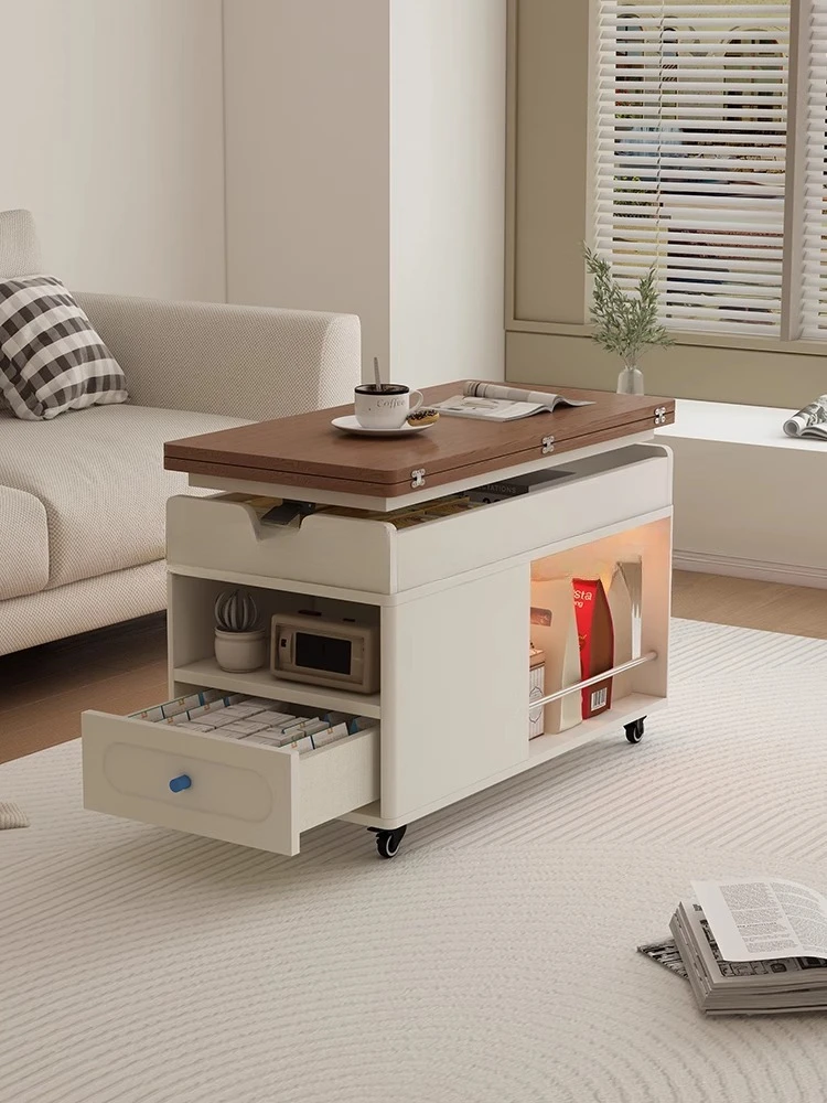 

Sofa side table movable folding and lifting coffee table