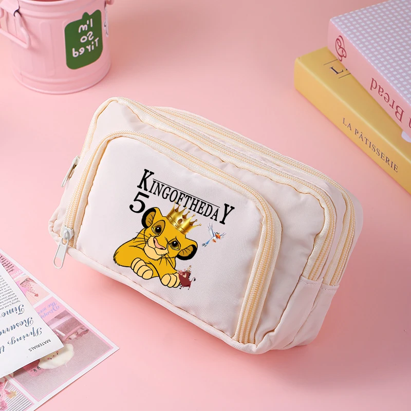 Mufasa Король Лев пенал для мальчиков и девочек с рисунком аниме сумка для ручек студенческая мода большая вместительная канцелярская сумка пенал