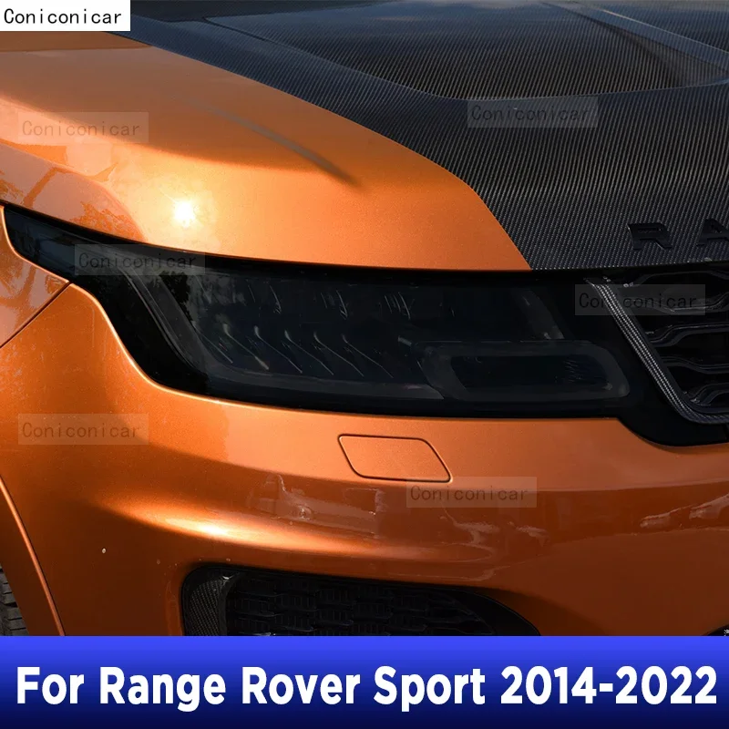 

Car Headlight Protective Film Cover Front Transparent Black TPU Sticker For Range Rover Sport L494 2014-2022 Accessories PPF