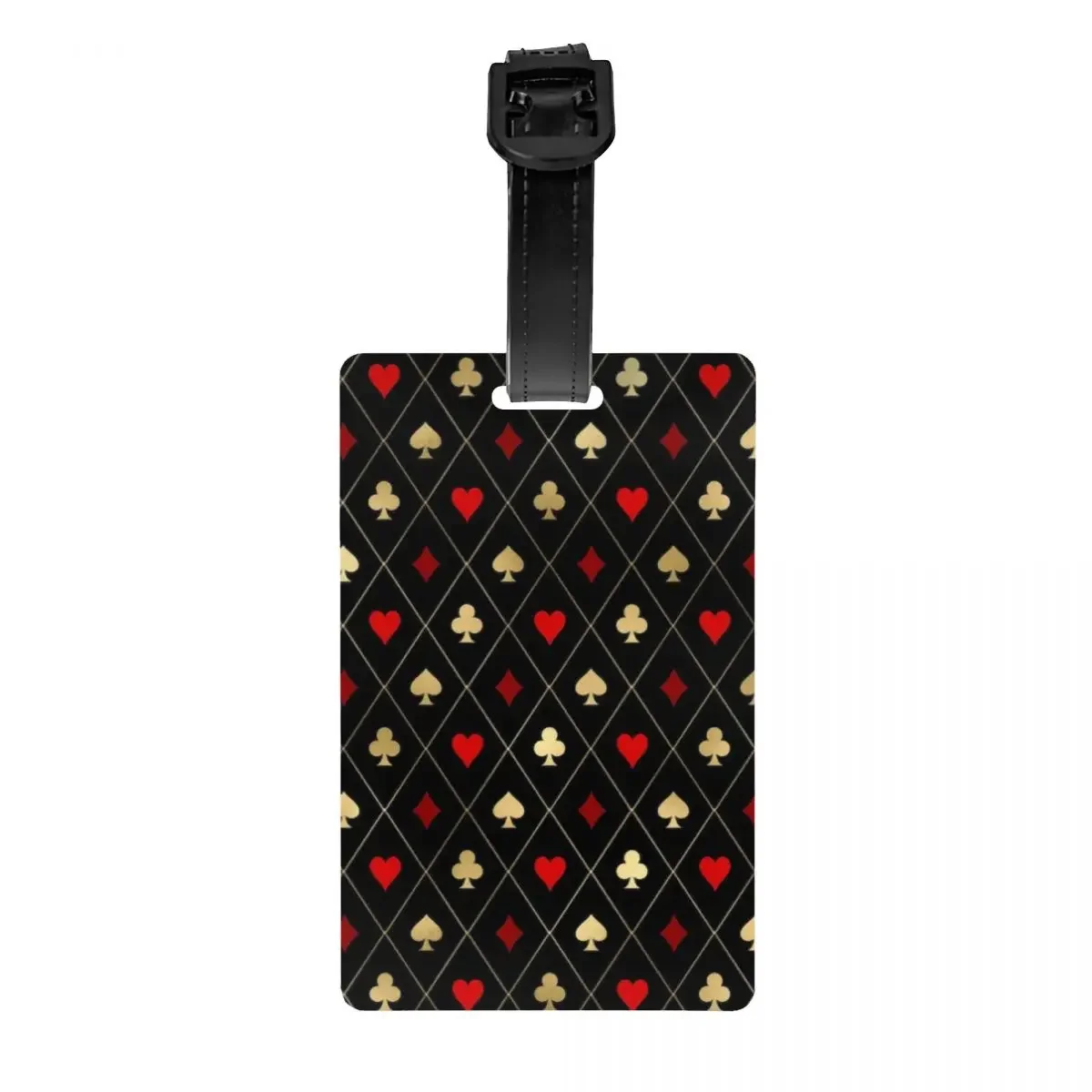 Tarjeta de juego personalizada, etiqueta de equipaje de póker para maleta de viaje, corazón, diamante, Club, reina de pala, cubierta de privacidad, tarjeta de identificación con nombre