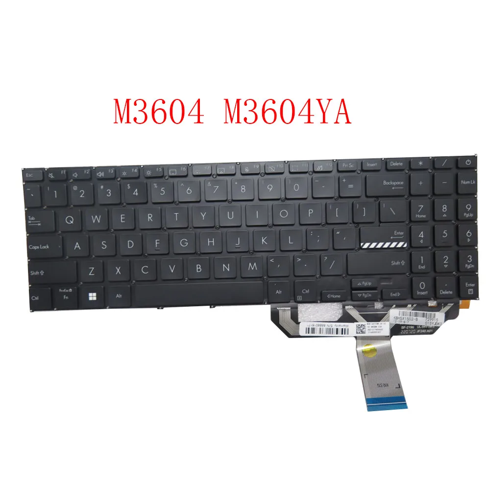 

Клавиатура для ноутбука ASUS Vivobook 16X OLED M3604 M3604YA, США, с черной подсветкой, без рамки