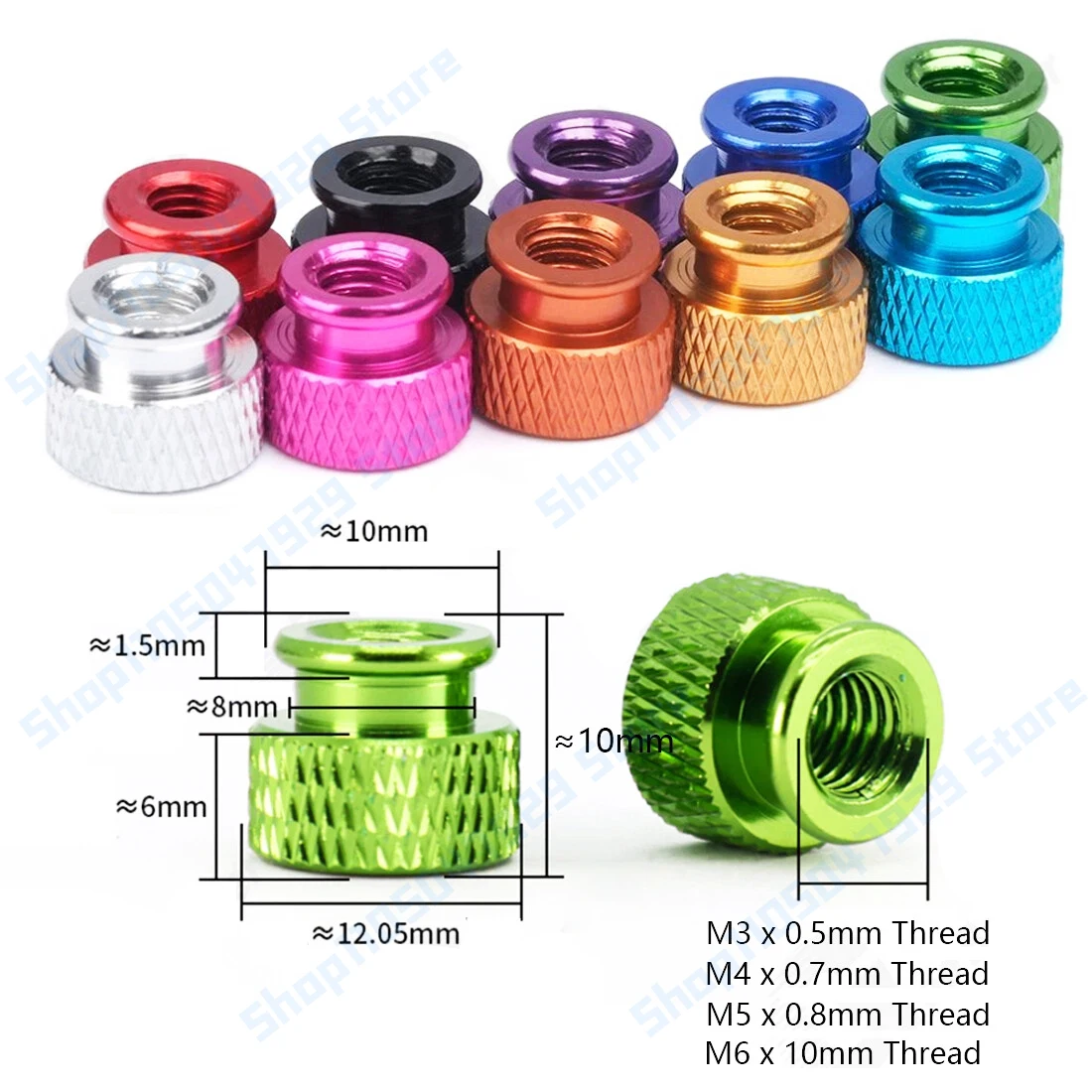 2/3/5pcs M3 M3.5 M4 M5 M6 Colourful Knurled Thumb Nut Blind Hole Aluminum Alloy Anodised Hand Grip Knobs Thumb Nuts
